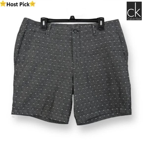 Calvin Klein Other - Calvin Klein Men’s Chambray Shorts – Size 36 – Dark Gray Micro Dot – NWT